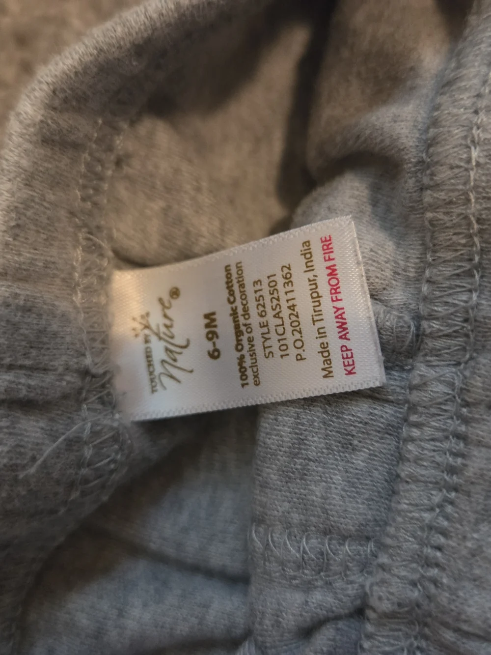 Nature Organic Cotton 3pk Baby Boy 6-9M Pull-On Jogger Pants - Gray and Navy